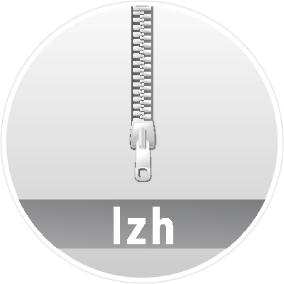 "LZH" data compression icon Circle