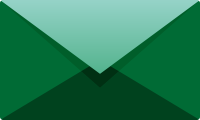 Dark green E mail icon free vector data.