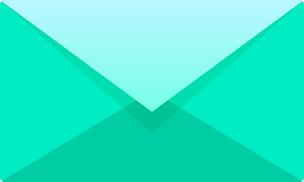 Turquoise blue E mail icon free vector data.