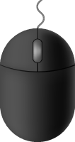 Black mouse icon free vector data.