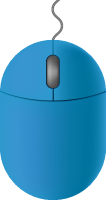 Blue mouse icon free vector data.