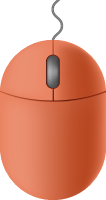 Orange mouse icon free vector data.