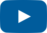 blue movie play button vector icon