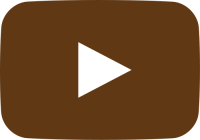 brown movie play button vector icon