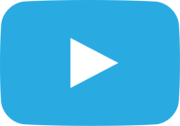 light blue movie play button vector icon