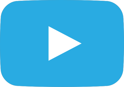 light blue movie play button vector icon