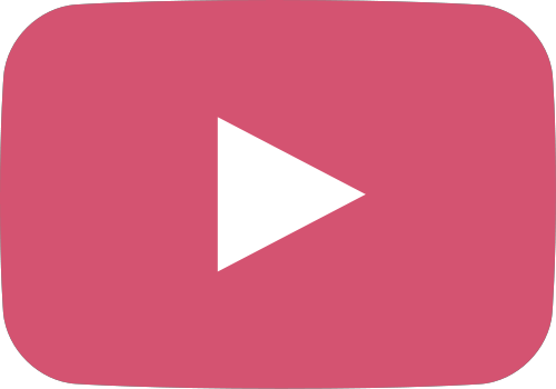 light pink movie play button vector icon