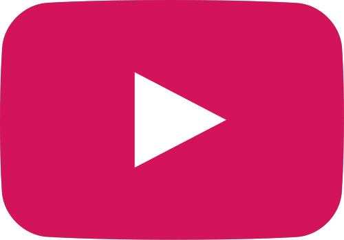 pink movie play button vector icon