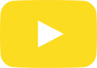 yellow movie play button vector icon
