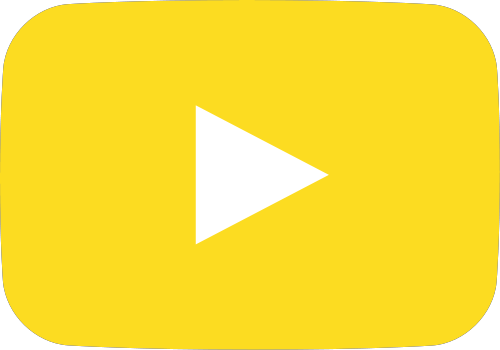 yellow movie play button vector icon