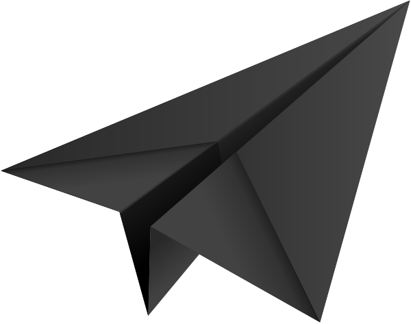 Black paper plane, paper aeroplane vector  icon  data for free