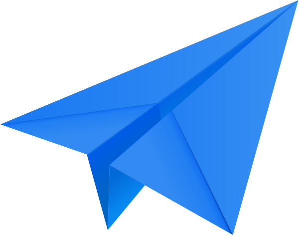 Blue paper plane, paper aeroplane vector  icon  data for free