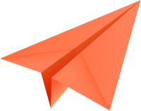 Orange paper plane, paper aeroplane vector  icon  data for free