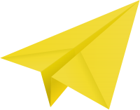 Yellow paper plane, paper aeroplane vector  icon  data for free