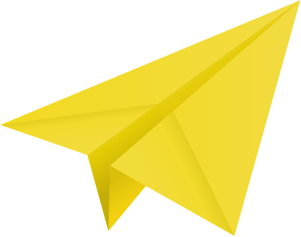 Yellow paper plane, paper aeroplane vector  icon  data for free