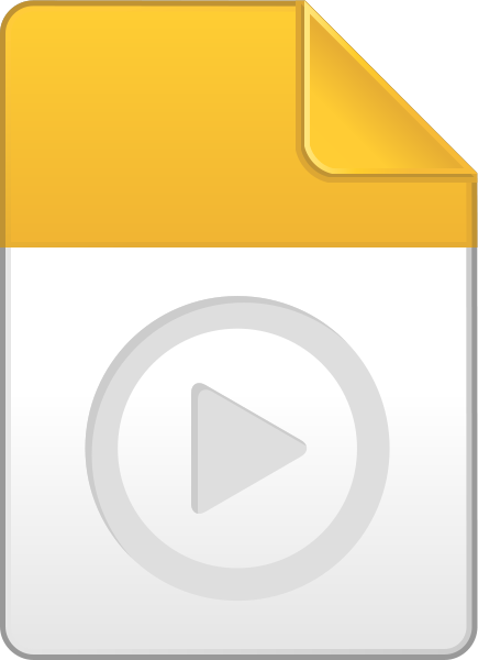 Yellow play file icon vector data for free