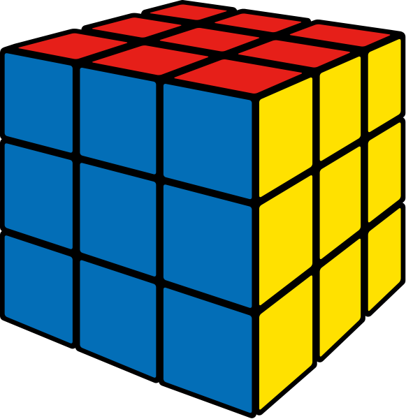 Rubik's cube blue vector icon