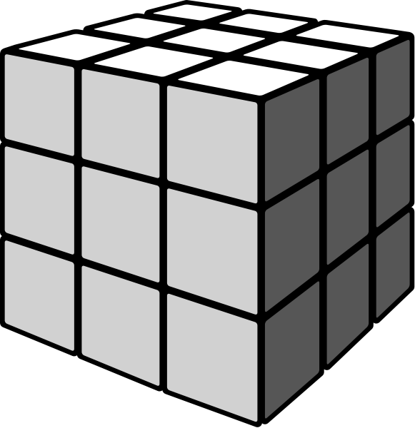 Rubik's cube gray vector icon