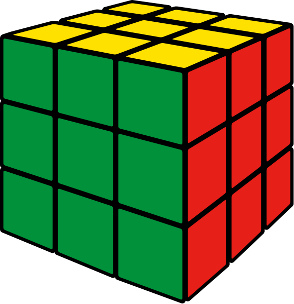 Rubik's cube green vector icon