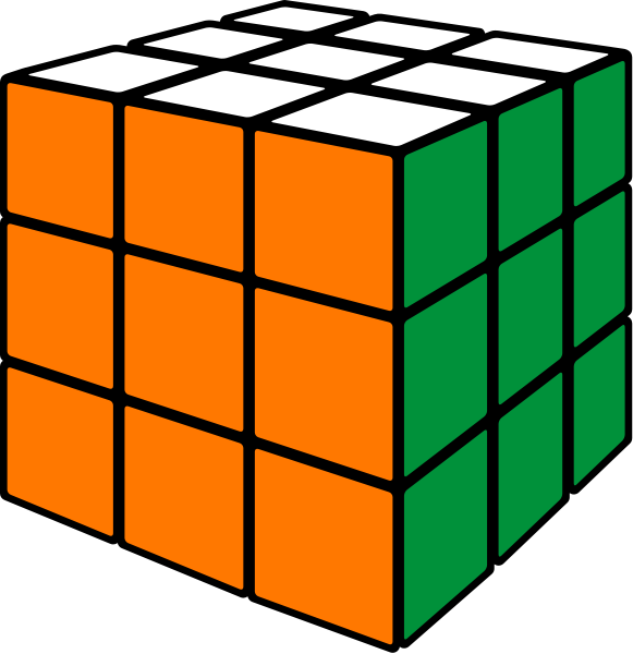 Rubik's cube orange vector icon