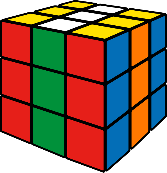 Rubik's cube stripe1 vector icon