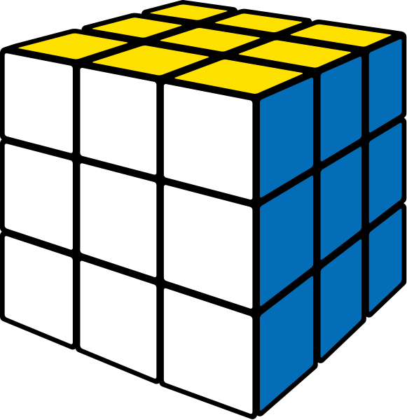 Rubik's cube white vector icon