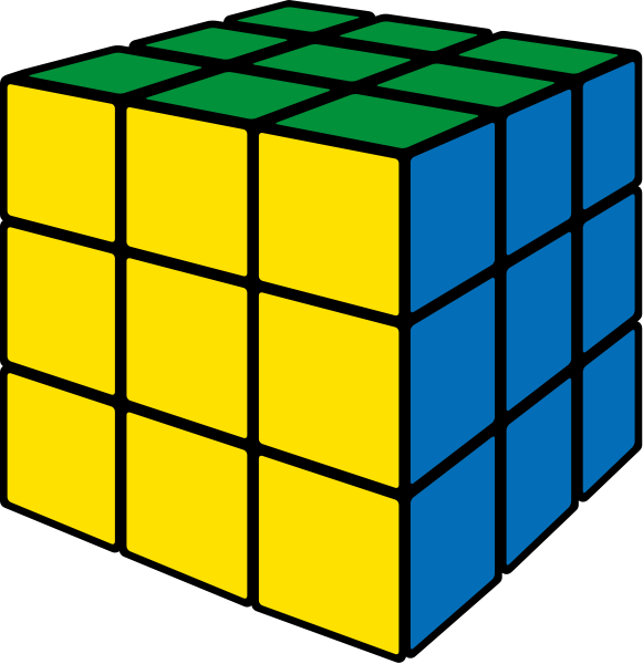 Rubik's cube yellow vector icon