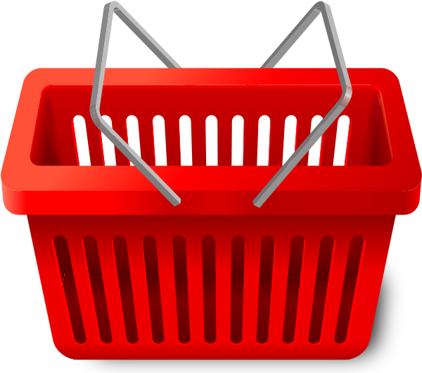 SHOPPING CART RED vector icon