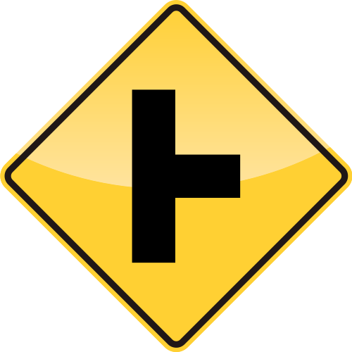 SIDE ROAD AT A PERPENDICULAR ANGLE Sign