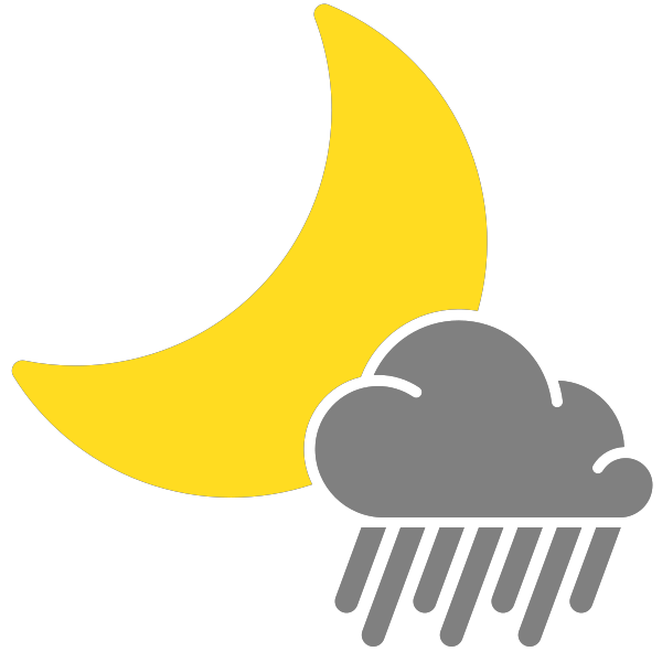 simple weather icons scattered showers night