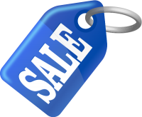 SALE TAG BLUE vector icon