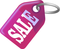 SALE TAG PURPLE vector icon