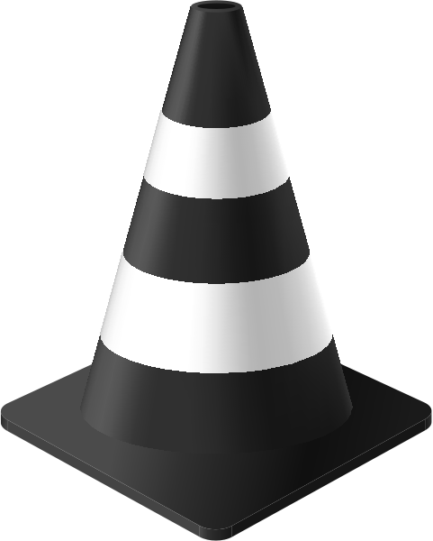 Black Traffic cone vector data for free