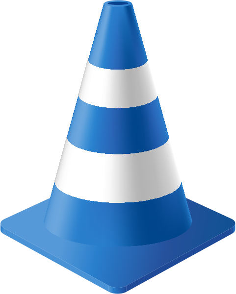 Blue Traffic Cone vector data for free