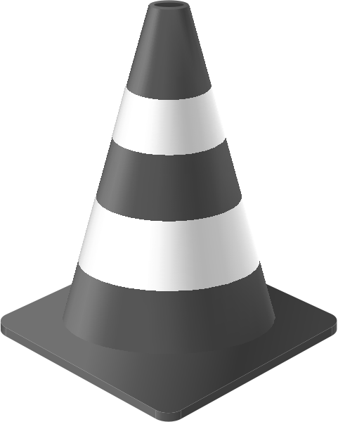 Gray Traffic Cone vector data for free