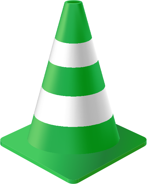 Green Traffic Cone vector data for free