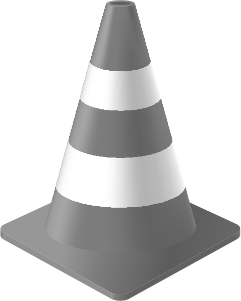 Light Gray Traffic Cone vector data for free