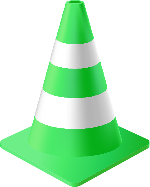 Light Green Traffic Cone vector data for free