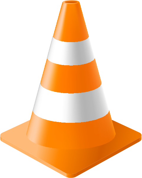 Light Orange Traffic Cone vector data for free