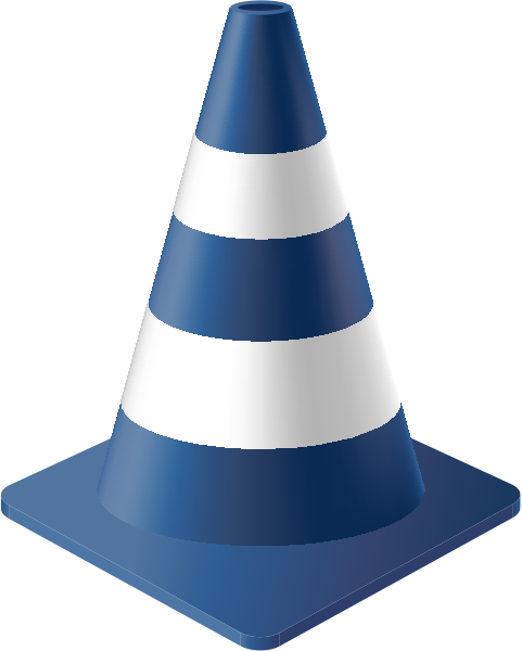 Navy Blue Traffic Cone vector data for free