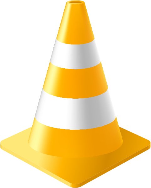 Yellow Traffic Cone vector data for free